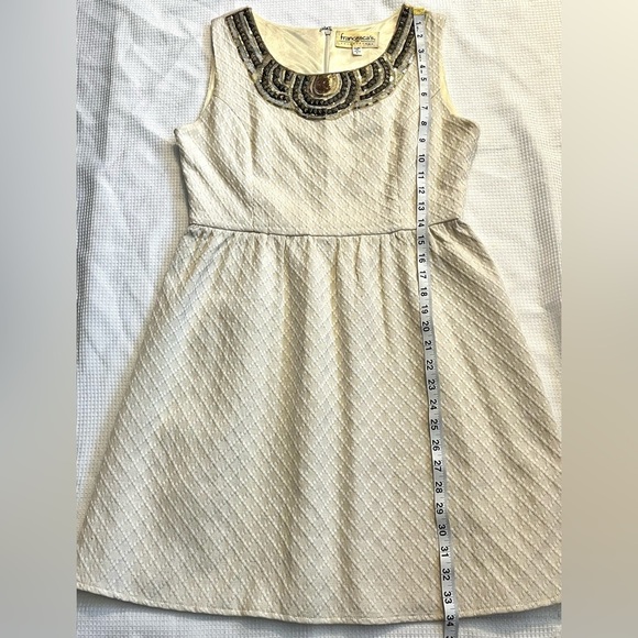 Francesca’s Collections Embellished Polyester Blend Cream Mini Dress Large NWT - Picture 7 of 16